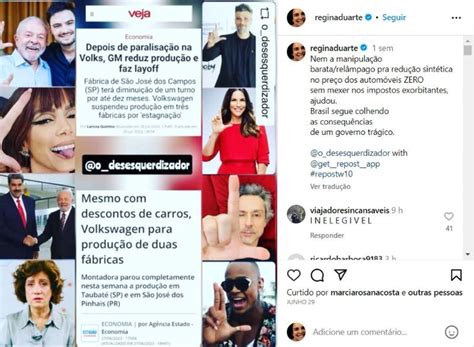 Carluxo é Você Regina Duarte Faz Postagem Estapafúrdia E Redes