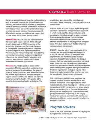 Aidstar One Sex Work And Life With Dignity Sex Work Hiv And Human Rights Program In Peru Pdf