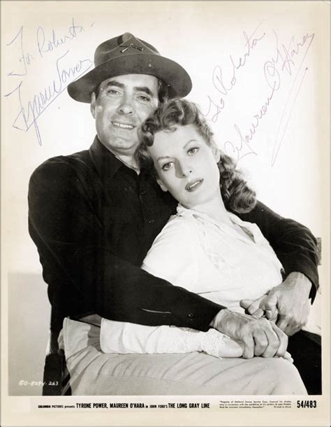 Long Gray Line Movie Cast - Inscribed Printed Photograph Signed In Ink co-signed by: Tyrone ...