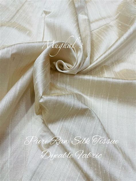 Pure Raw Silk Tissue Golden Dyeable Fabrics At Rs Meter Pure Silk