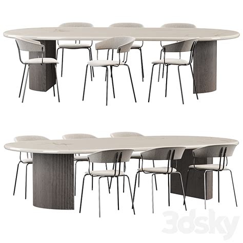 Dining set by cosmorelax - Table + Chair - 3D model