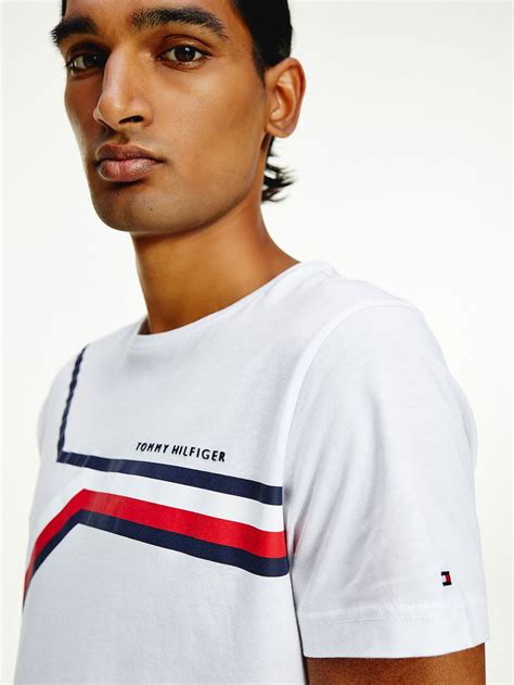 T shirt à bande emblématique BLANC Tommy Hilfiger Chemise homme