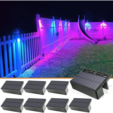 Solar Deck Lights Outdoor Fence Lights7 Colors 8 Pack