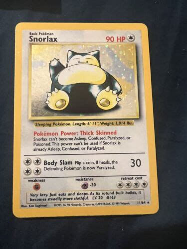 Pok Mon Tcg Snorlax Jungle Holo Unlimited Holo Rare Ebay