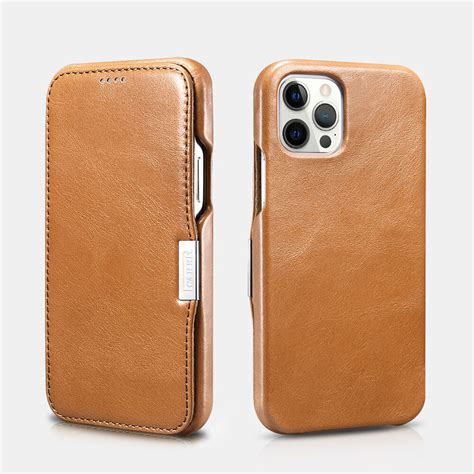 Icarer Retro Luxury Genuine Leather Metal Magnetic Flip Case For IPhone