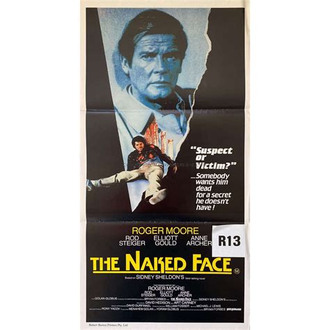 Affiche de cinéma australienne de THE NAKED FACE 33x78 cm