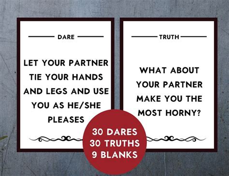 Sex Game Sexy Truth Or Dare Printable Sex Games Etsy