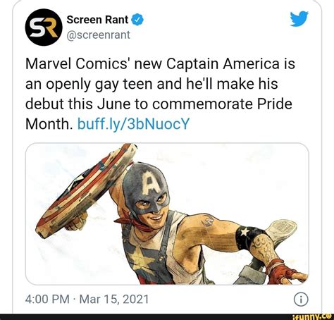 Marvel Comics New Captain America Is An Openly Gay Teen And He Ll Make His Debut This June To