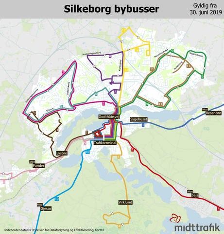 Rutekort Silkeborg Bybusser Gyldig Midttrafik By