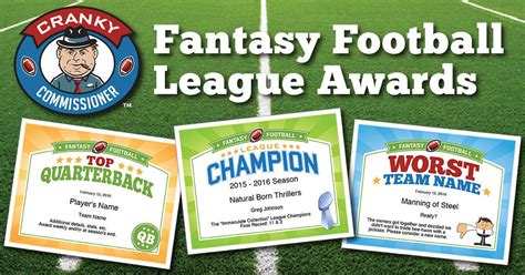 Fantasy Football Certificates Fantasy Football Trophy Champion