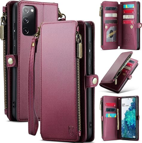 Strapurs Samsung Galaxy S20 Fe 5g Case Wallet With Card Holder【rfid Blocking】zipper Galaxy S20