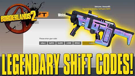 Borderlands 2 Exclusive Legendary Weapon Shift Code Youtube