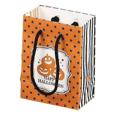 紙袋 1個入 ハロウィン かぼちゃ柄 ラッピング袋 レッツハロウィーン（ お菓子 袋 ペーパーバッグ 小さい プレゼント 小分け袋 プレゼント