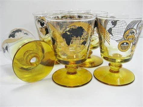 Footed Old Fashioned Cocktail Glasses ... Black and Gold