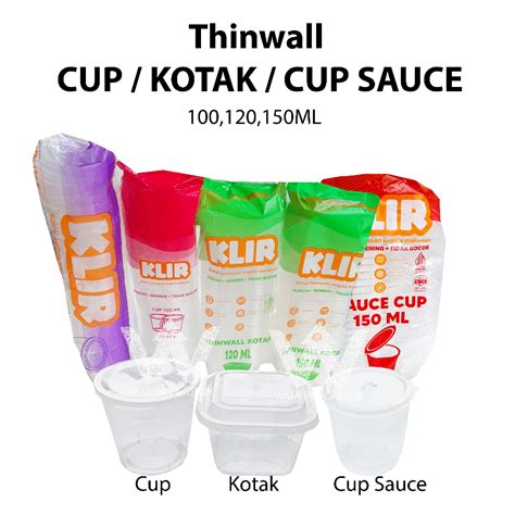 Jual Thinwall Cup Kotak Sauce Ml Ml Ml Klir Dm