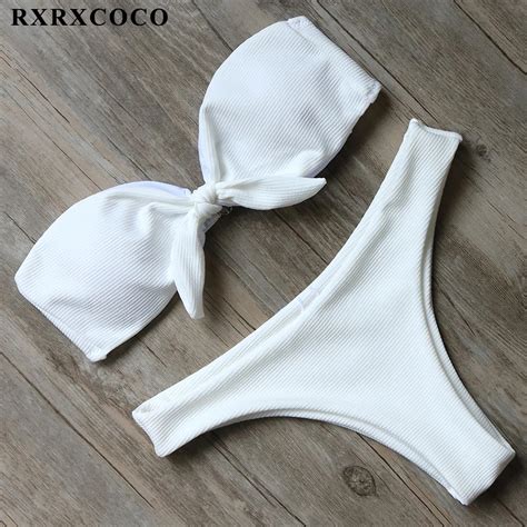 Rxrxcoco Thong Bikini Set Sexy Backless Bikini Brazilian Swimwear