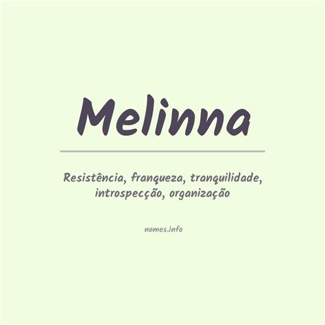 Significado Do Nome Melinna