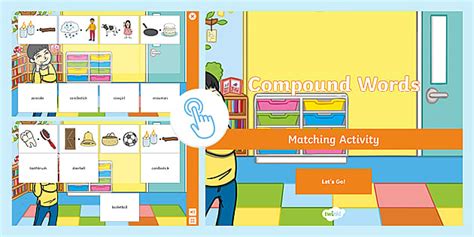 Compound Words Matching Activity Go Interactive Game