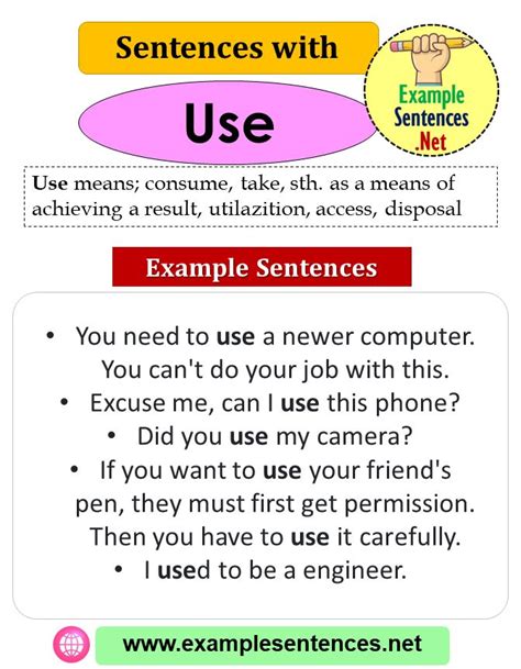 Sentences with Use, Definition and Example Sentences - Example ...
