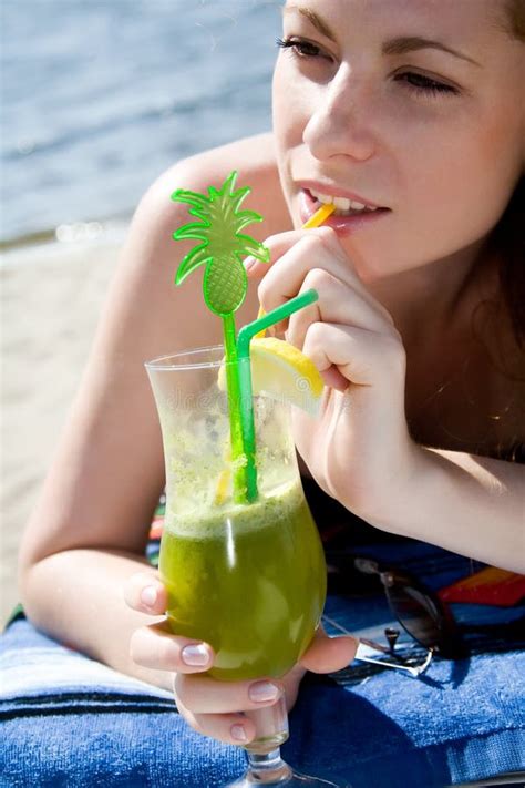 Hot Lady With Cold Drink Stock Photo Image Of Lifestyle
