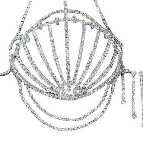 Mode Strass BH Kette Harness für Frauen Kristall Brust Kette Bikini Unterwäsche Körperschmuck
