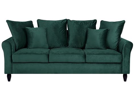 Emerald Green Velvet Sofa Baci Living Room