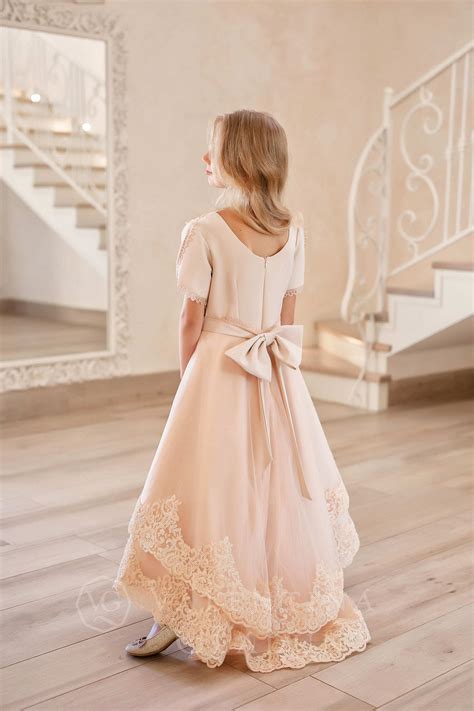 Нарядное платье для девочки Annabelle Beige Pink розовый беж длинное ...