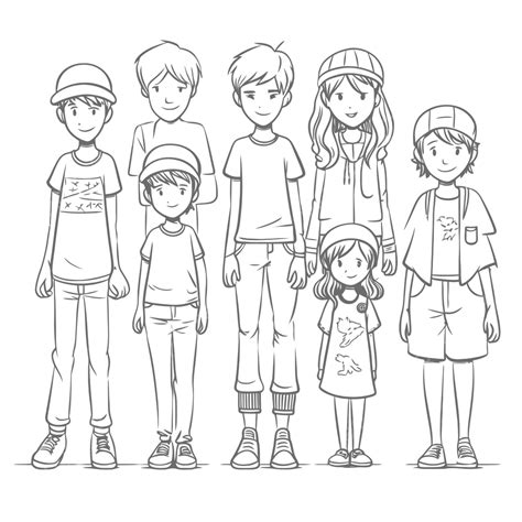 Realistic Line Drawings Of People