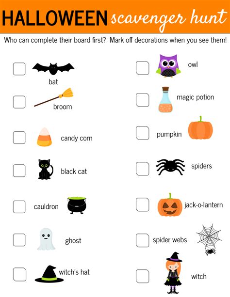 Printable Halloween Scavenger Hunt | Brennan