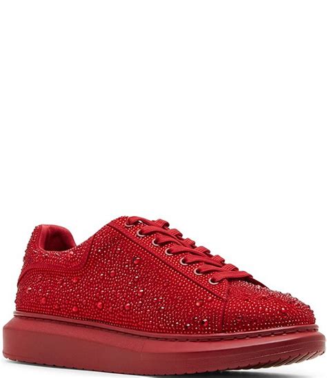 steve madden mens icebox rhinestone embellished  top sneakers