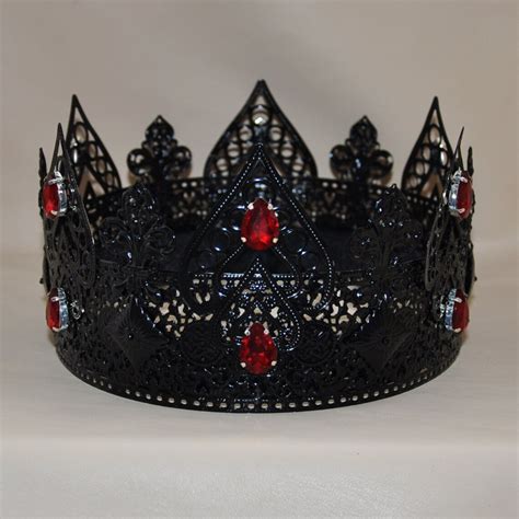 Red Black Gothic Crown Dark Goth Crown Tiara Headpiece Pageant Etsy