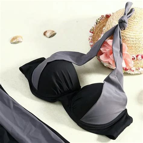 Bikini Negro Push Up Mujer Sexy Piscina Playa Ropa Accesorio Cuotas sin interés