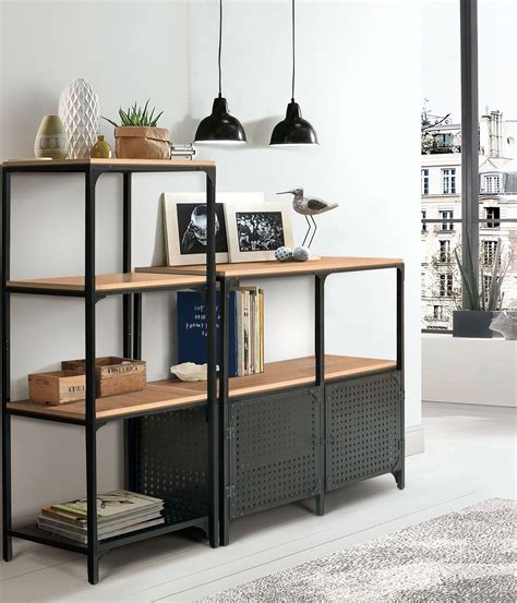 Широкий металлический стеллаж с полками Люмен 2(98х95) в стиле Лофт ...