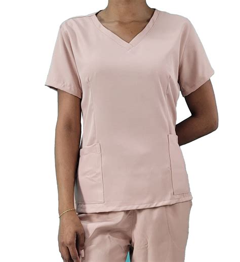 Camisa Scrub Rosê Feminino Pijama Cirúrgico BRANCURA