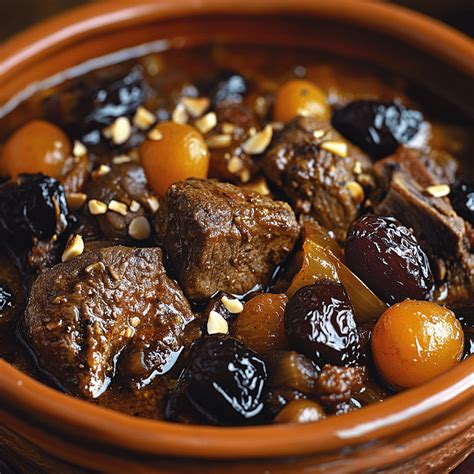 delightful lamb tagine  prunes  almonds recipe
