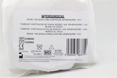 intersurgical   date box   drum kg soda lime