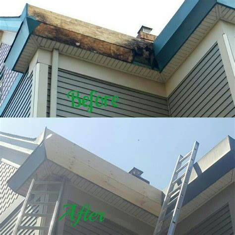 Yankee gutter fascia wood repair in Hawthorne, NJ #yankeegutter #repair #gutter #gutters # ...