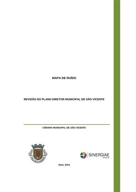 PDF MAPA DE RUÍDO Madeira Mapa de Ruído Revisão do Plano Diretor