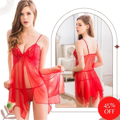 Jual Allison Lingerie Sexy Big Size Jumbo S M L XL XXL XXXL Baju Haram Wanita Sexy Baju Dinas