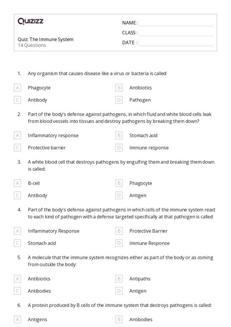Free The Healthy Immune System Worksheet Download Free The Healthy