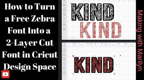 Turn A Free Zebra Font Into A 2 Layer Font In Cricut Design Space Youtube