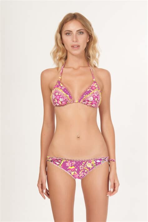 Miss Bikini Patchwork Triangle Bikini With Fringes Shopstyle Two Piece Swimsuits