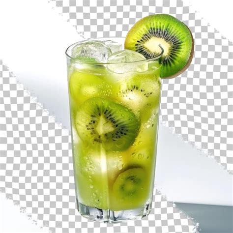 Premium PSD A Glass Of Kiwi Juice With Kiwi Fruit On It