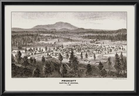 Prescott AZ 1883 Restored Map | Vintage City Maps