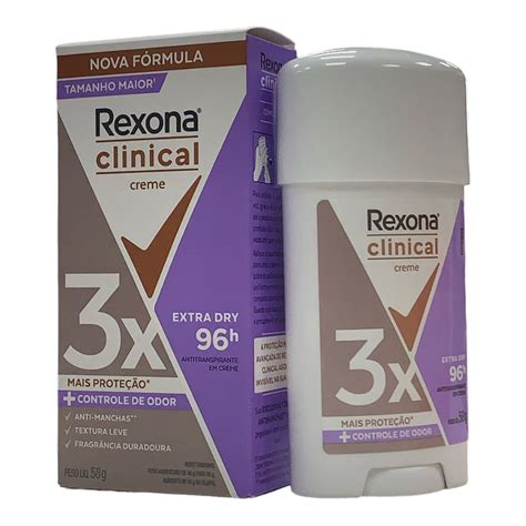 Desodorante Rexona Clinical Extra Dry Antitranspirante 96h Creme 58g