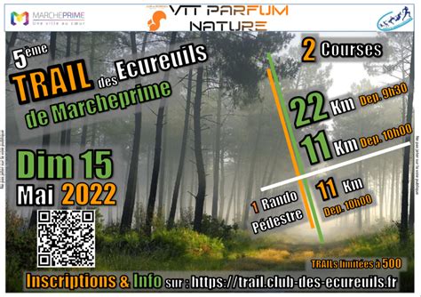 Flyer Trail Marcheprime 2022 V3 Club Omnisports Et Culturel Des Ecureuils