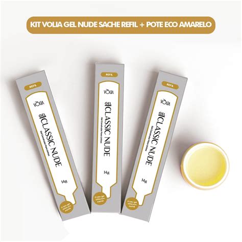 Kit Volia Gel Classic Nude Sache Refil Pote Eco Amarelo Shopee Brasil