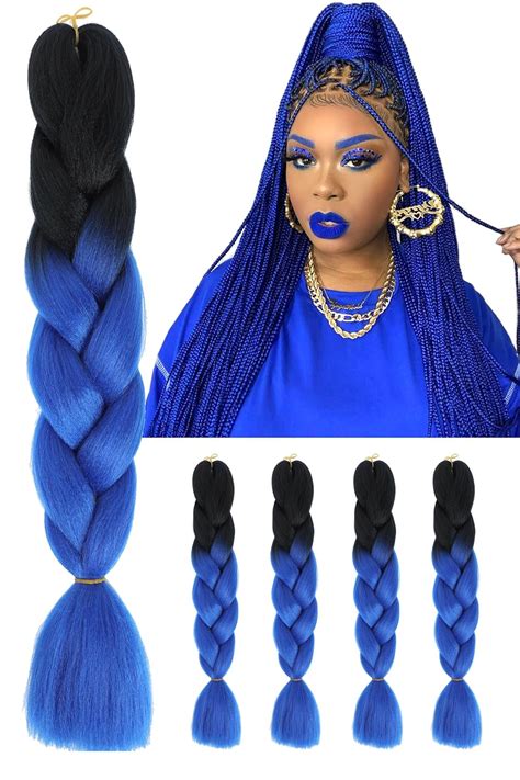 Ombre Braiding Hair Pre Stretched Braiding Hair Extensions 24 Inch Colored Braid