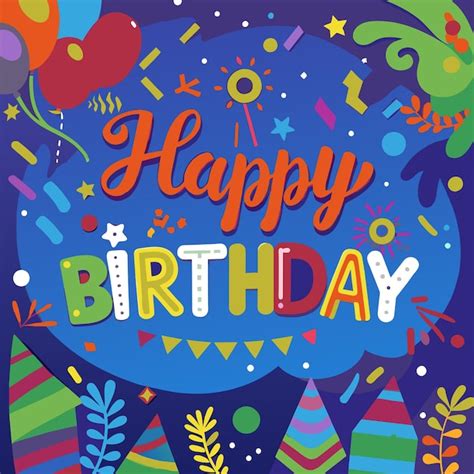 Premium Vector Happy Birthday Greeting Card Vector Illustration