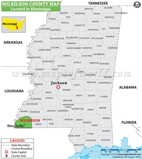 Wilkinson County Map, Mississippi